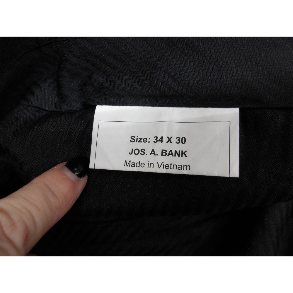 Jos A Bank Mens Black Dress Pants Size 34x30 Flat Front Tailored Fit‎ /#26143 - Picture 5 of 6